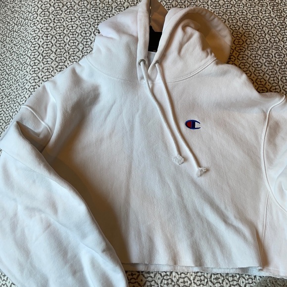 Champion cropped reverse weave white hoodie - Picture 2 of 2